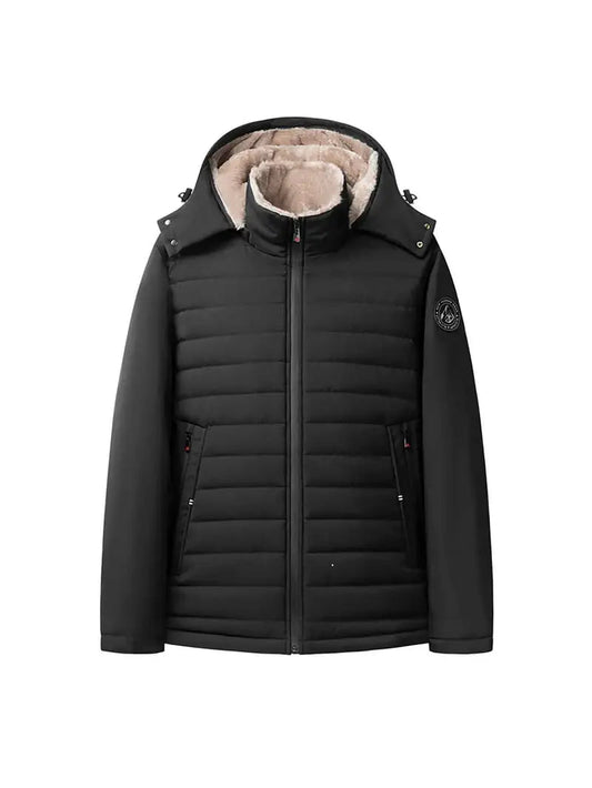 Hooded Puffer Jacket – Fleece Lined Warm Winter Coat