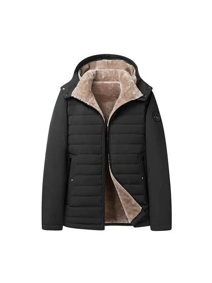Hooded Puffer Jacket – Fleece Lined Warm Winter Coat