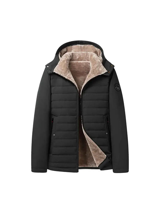 Hooded Puffer Jacket – Fleece Lined Warm Winter Coat