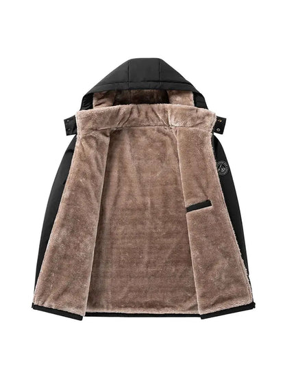 Hooded Puffer Jacket – Fleece Lined Warm Winter Coat