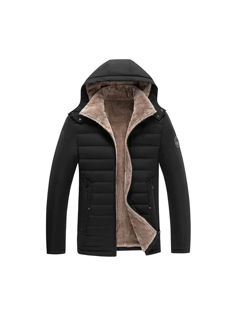 Hooded Puffer Jacket – Fleece Lined Warm Winter Coat