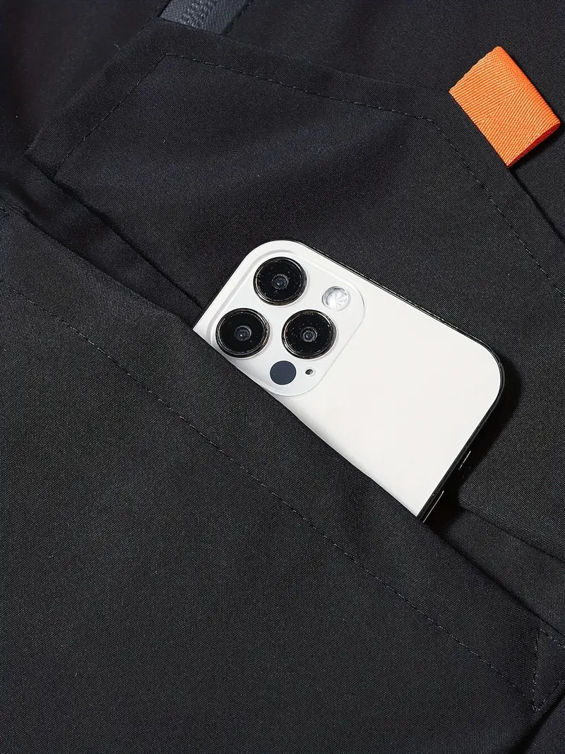 Black Fleece-Lined Winter Jacket – Hooded Thermal Warm Coat