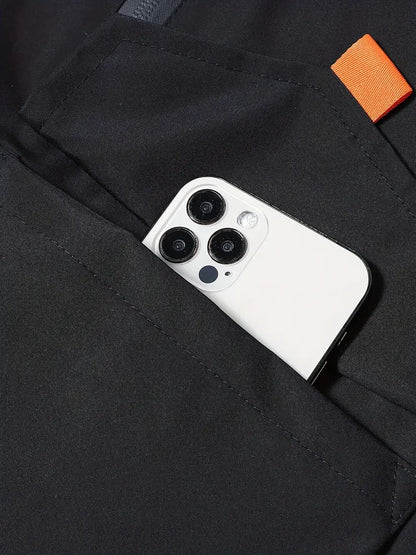 Black Fleece-Lined Winter Jacket – Hooded Thermal Warm Coat