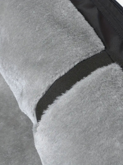 Black Fleece-Lined Winter Jacket – Hooded Thermal Warm Coat