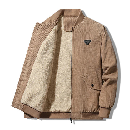 Corduroy Sherpa Jacket – Fleece Lined Winter Bomber Coat