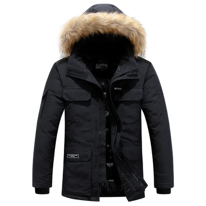 Winter Parka Jacket with Fur Hood – Warm Insulated Coat