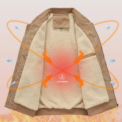 Corduroy Sherpa Jacket – Fleece Lined Winter Bomber Coat